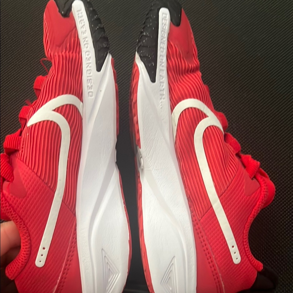 Nike Kids Red and White Sneakers - Picture 4 of 5